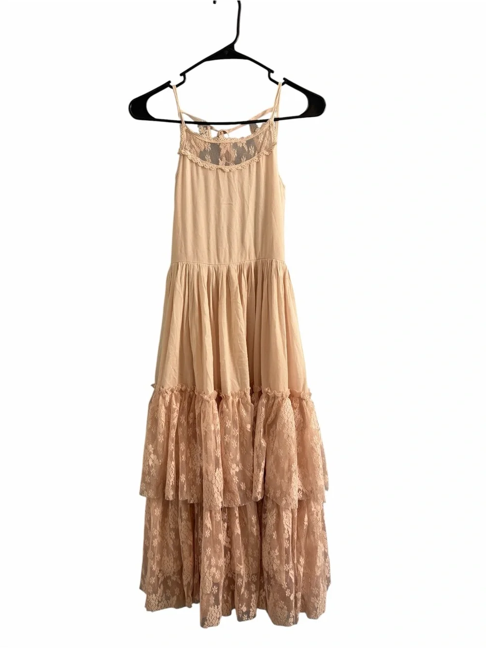 Mia Joy Catrin Lace Boho Dress Joyfolie in Shell